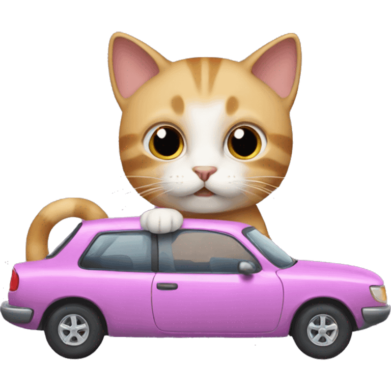 Cat with a car emoji