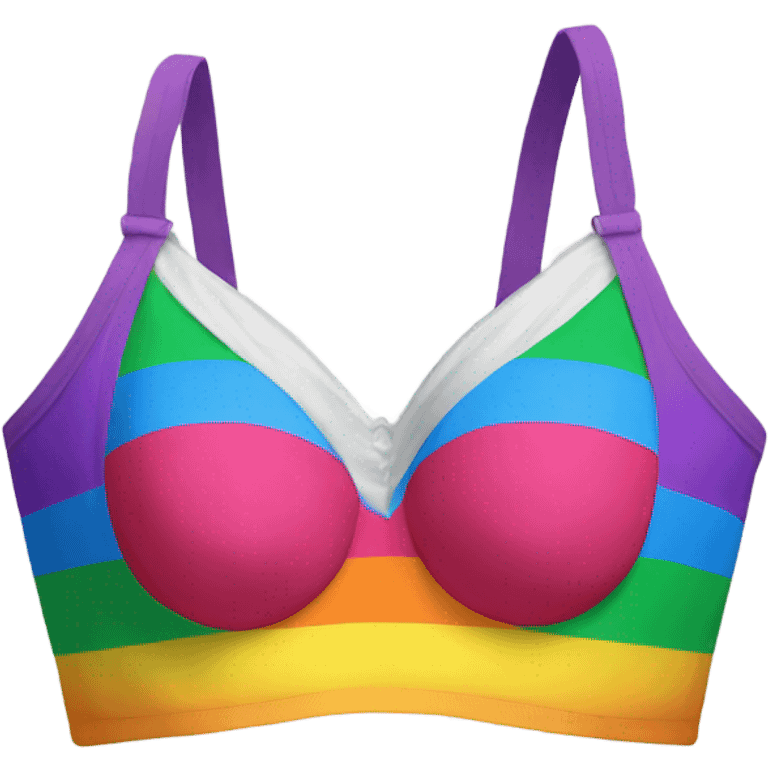 Pride flag in a bra emoji