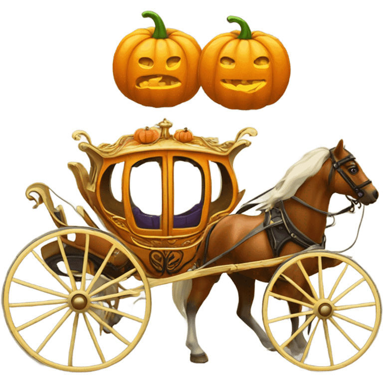 Carriage and pumpkin emoji