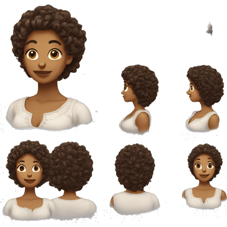 Métisse claire avec cheveux bouclés  emoji