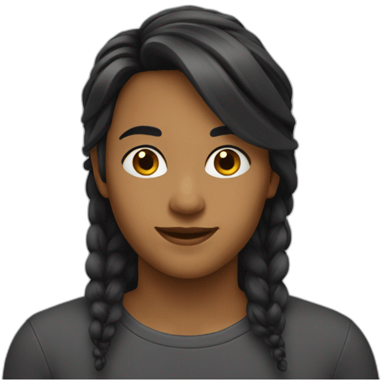 jeune cheveux noir emoji