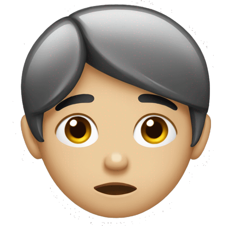 Depressed face,black hair,short hair emoji