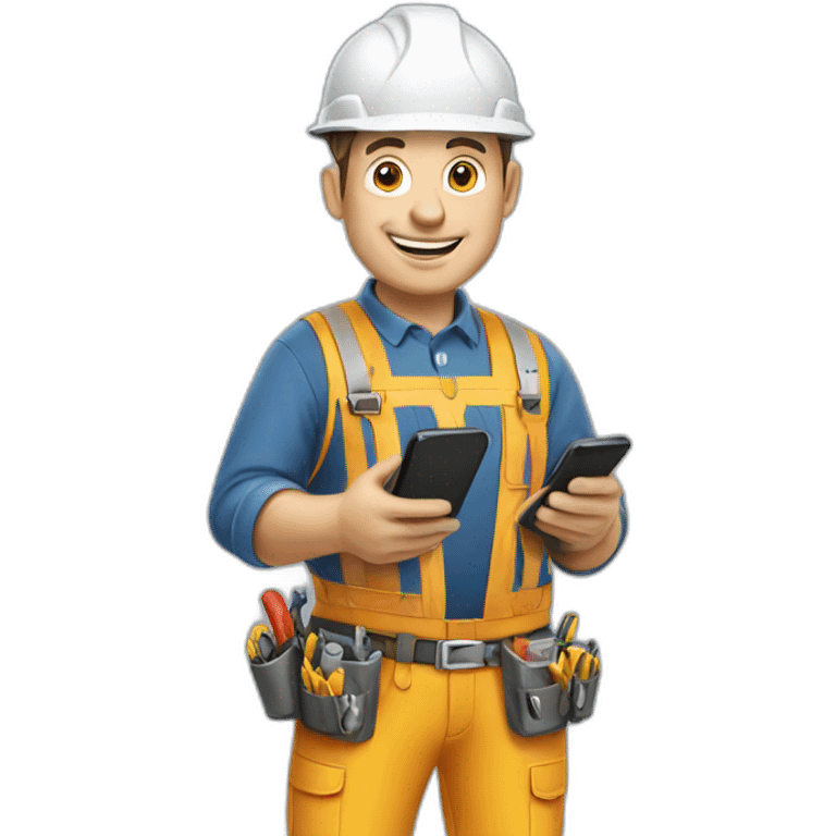 electrician with phone emoji