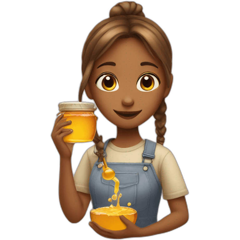 Girl and the honey emoji