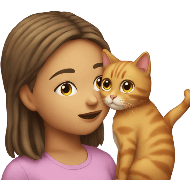 Girl kiss cat emoji