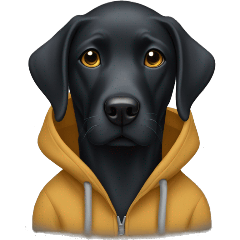 Black lab wearing hoodie emoji