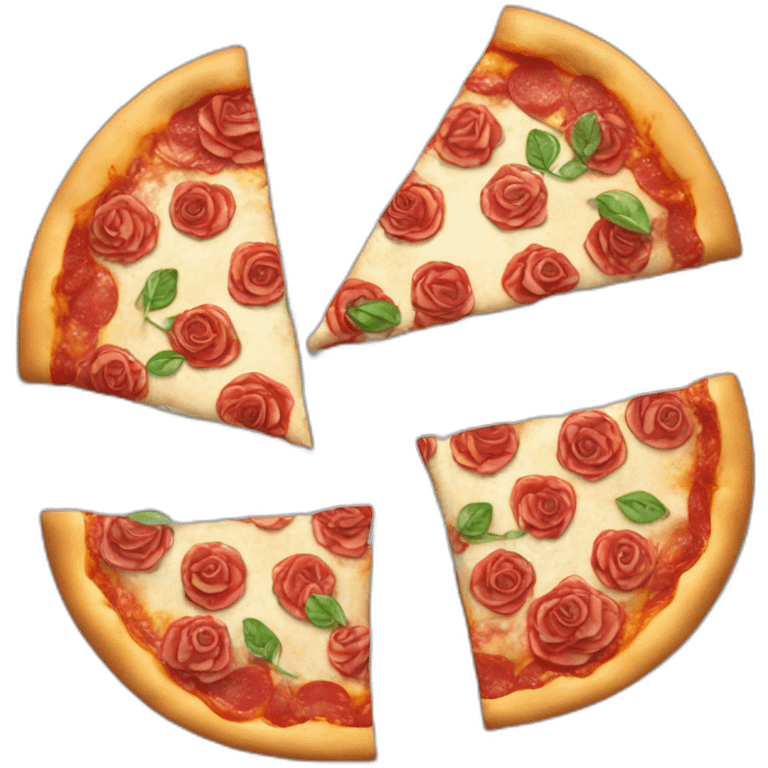 Pingouin rose tenant une pizza emoji