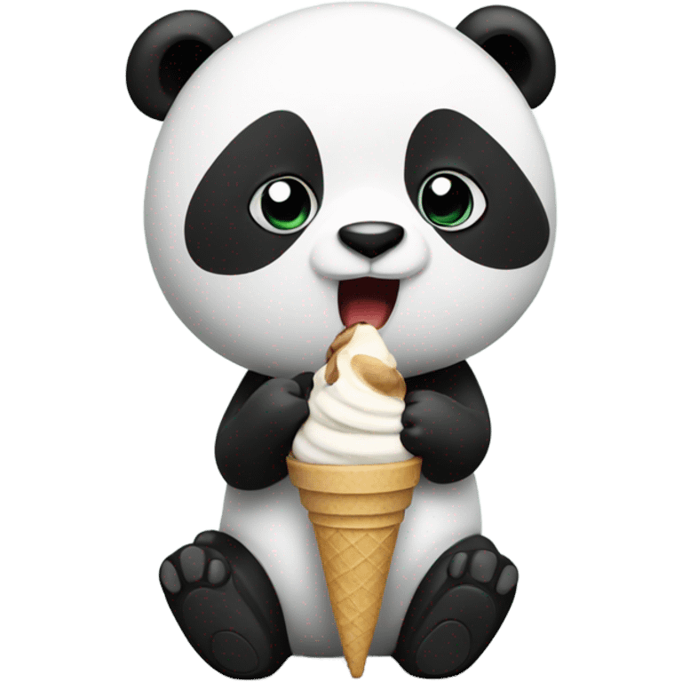 Panda eating ice cream emoji