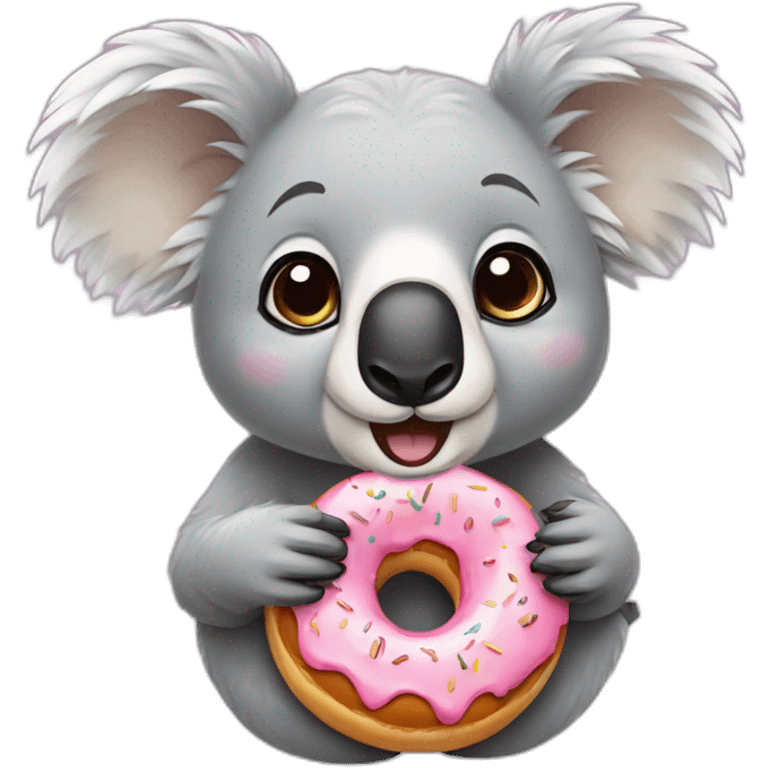 Koala with donut emoji