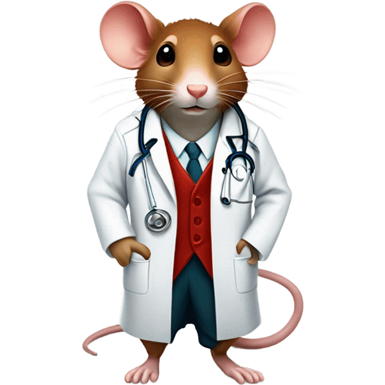 Rat with long red hair and is a doctor emoji