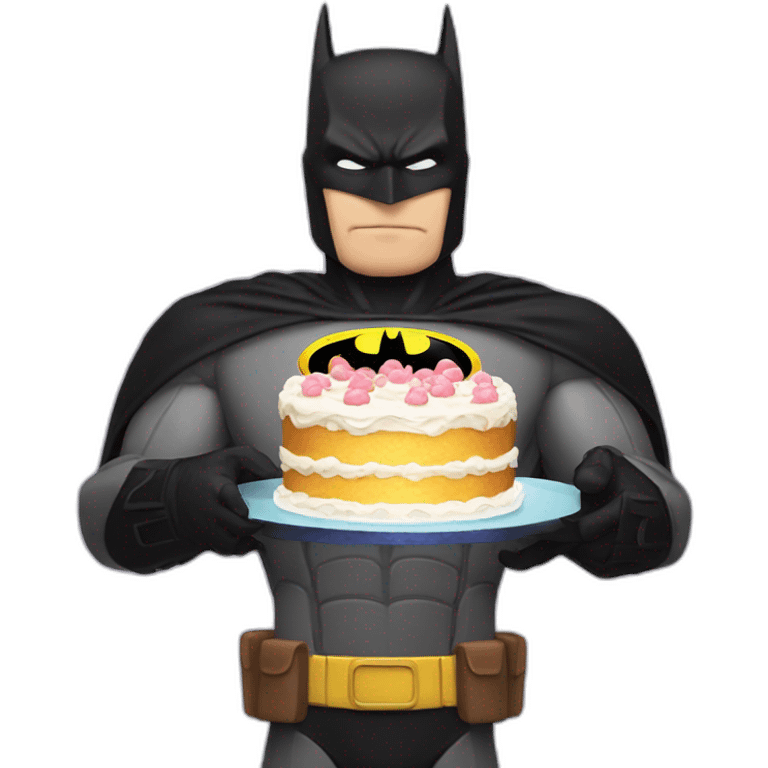 Batman holding a birthday cake at 12 o clock emoji