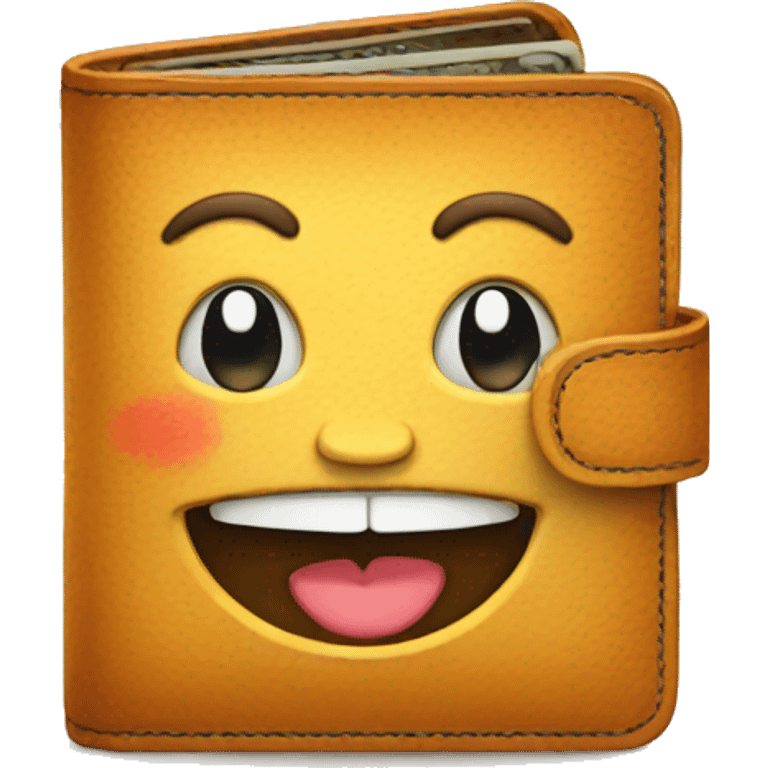 fat wallet with happy emotion emoji