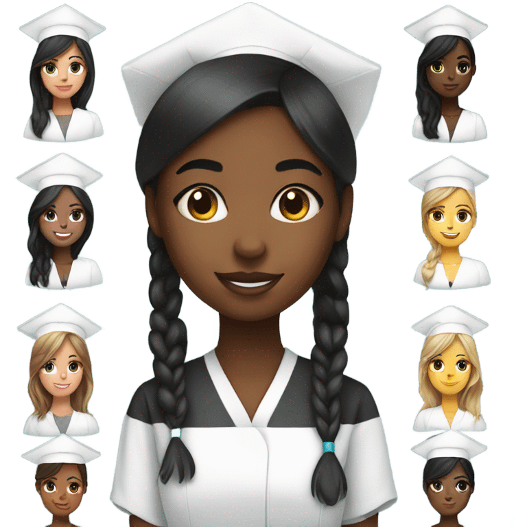 A beautiful black girl with a nurse degree emoji