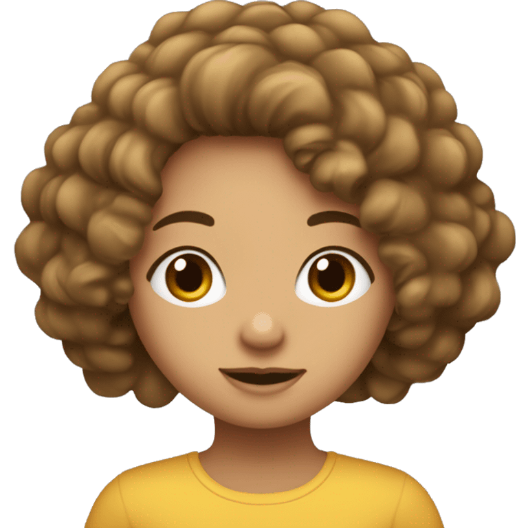 Fille avec des cheuveux bouclés avec des mèches blondes, brune, métisse qui est en colère  emoji