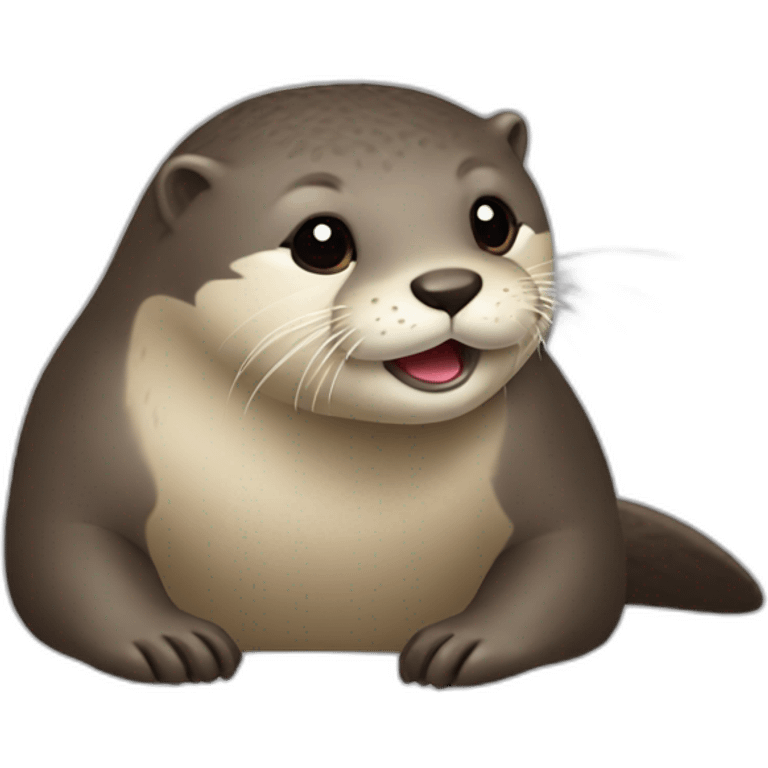 Loutre qui fait des cœurs emoji