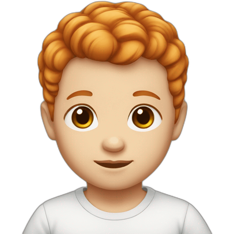 Ginger head baby boy with dark brown eyes box hair emoji