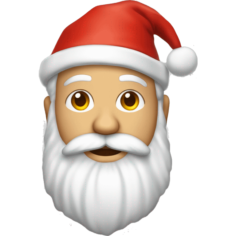 père Noël avec cadeau est costume rouge et barbe blanche emoji