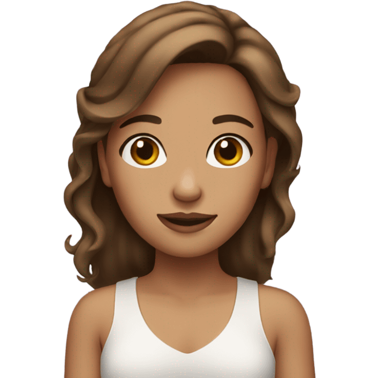 girl with brown hair and earrings emoji