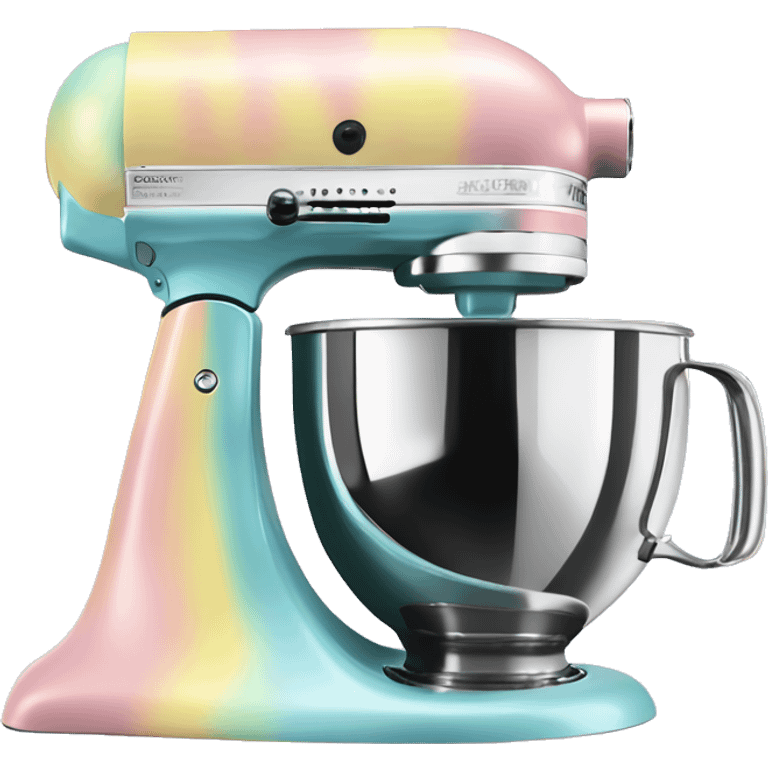 Realistic pastel tie dye kitchenaid mixer.  emoji