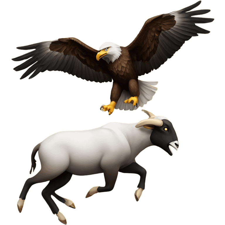 Eagle chasing a sad ram emoji