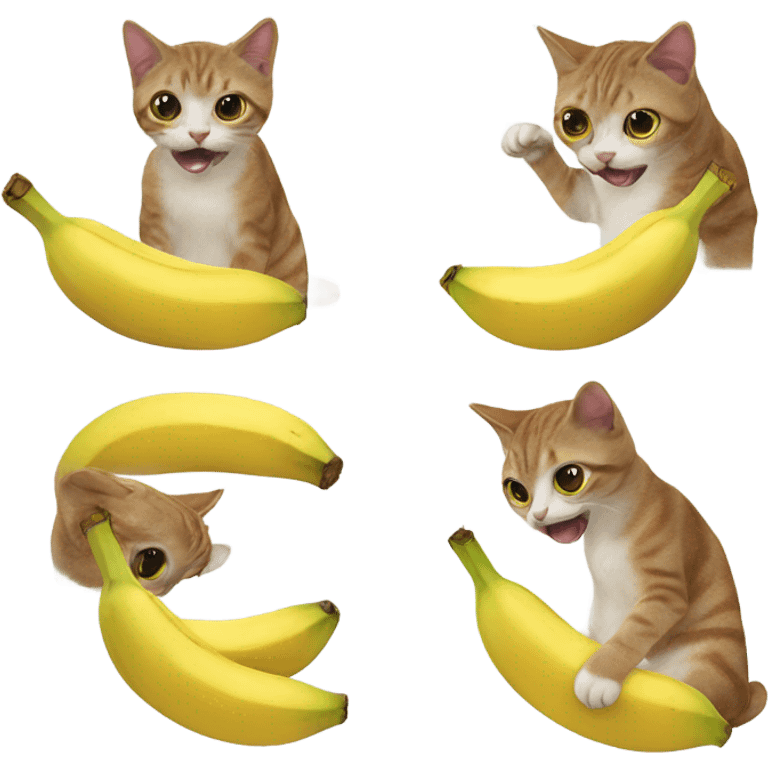 Cat eating a banana  emoji