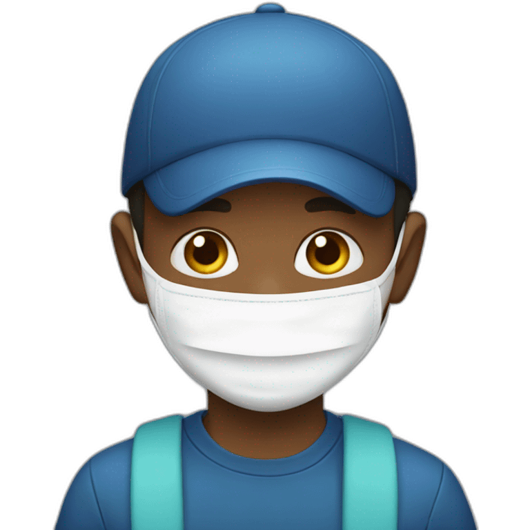 A boy with facemask emoji