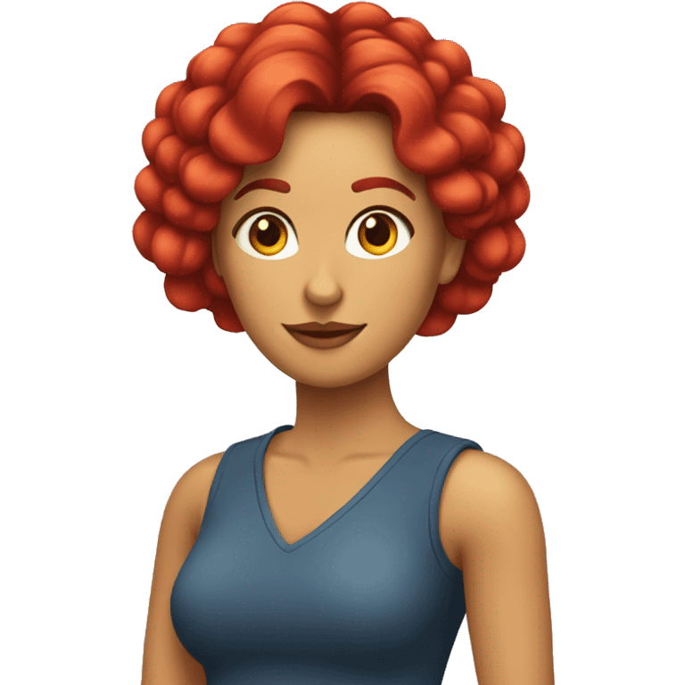 Mujer con el pelo rojo lacio emoji