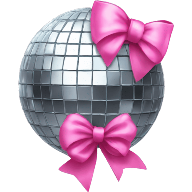 Disco ball with a pink bow  emoji