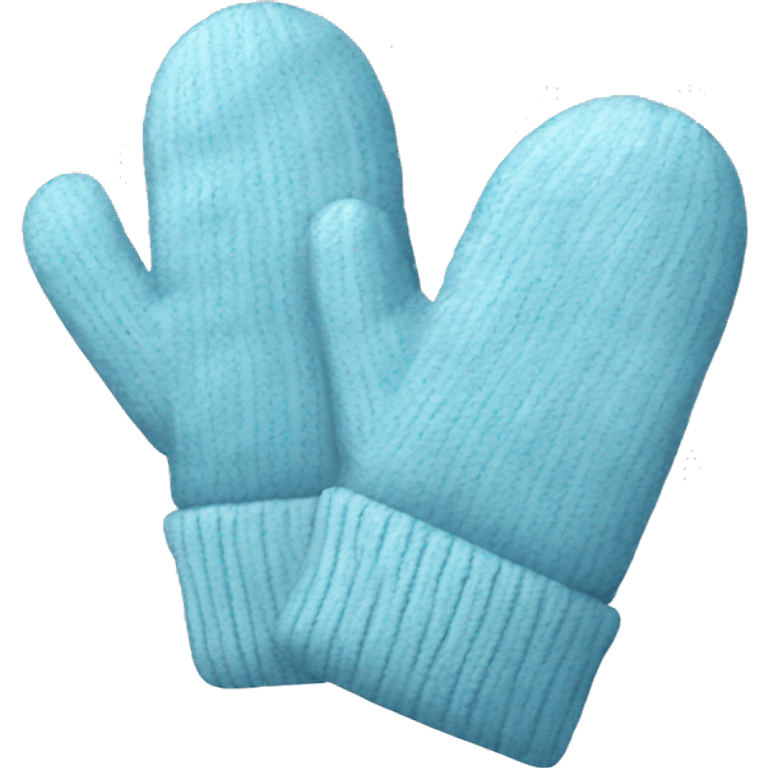 light blue pair of mittens emoji