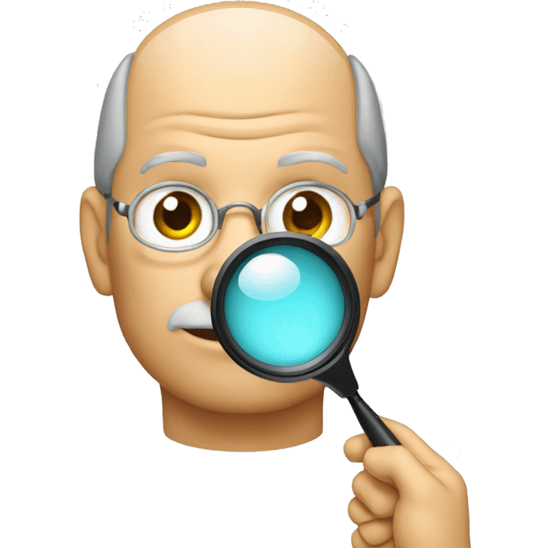 Steve jobs holding magnifier emoji