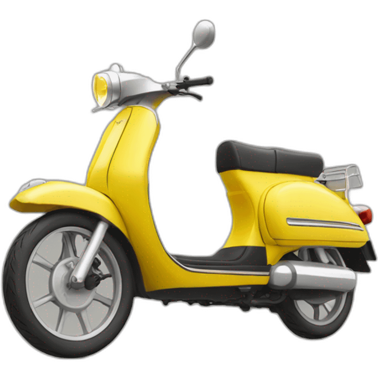 A left view of Yellow Moped with 2 mirrors  emoji