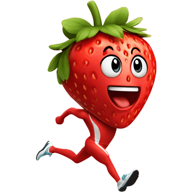 fit strawberry sprinting fast emoji