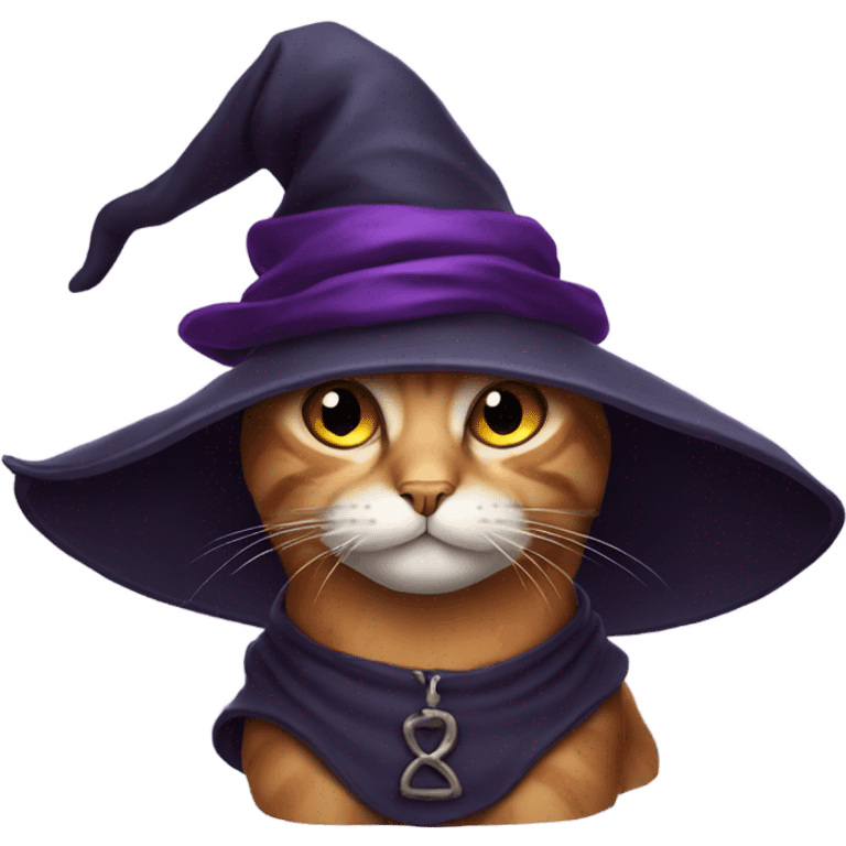 Cat with witch hat emoji