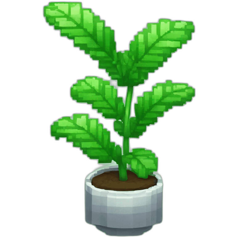 Pixel art mint Plant  emoji