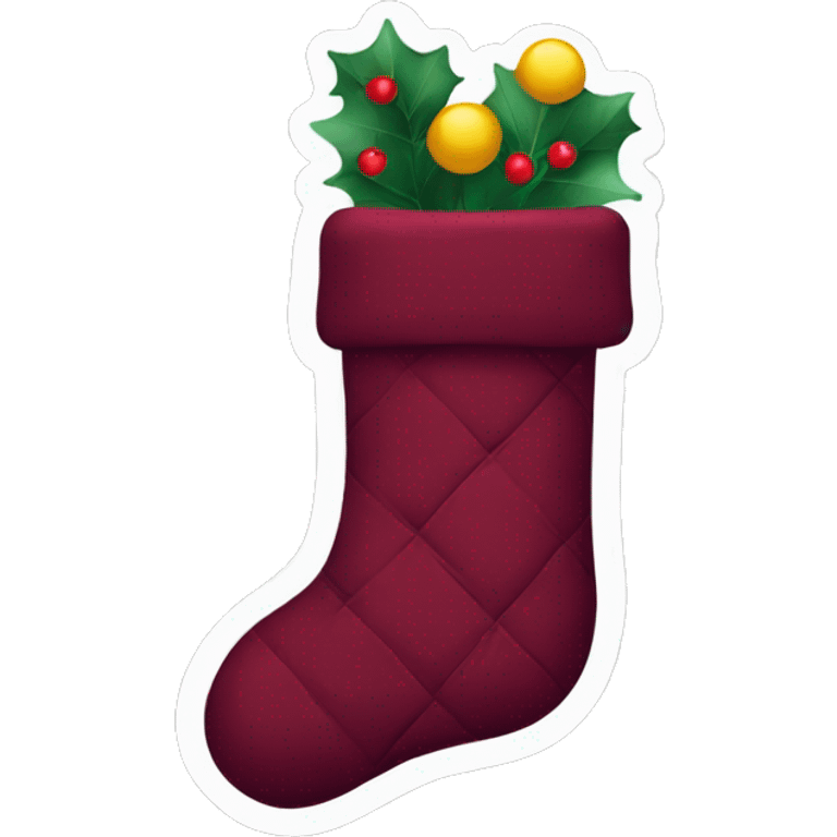 Christmas stocking in the colour burgundy  emoji