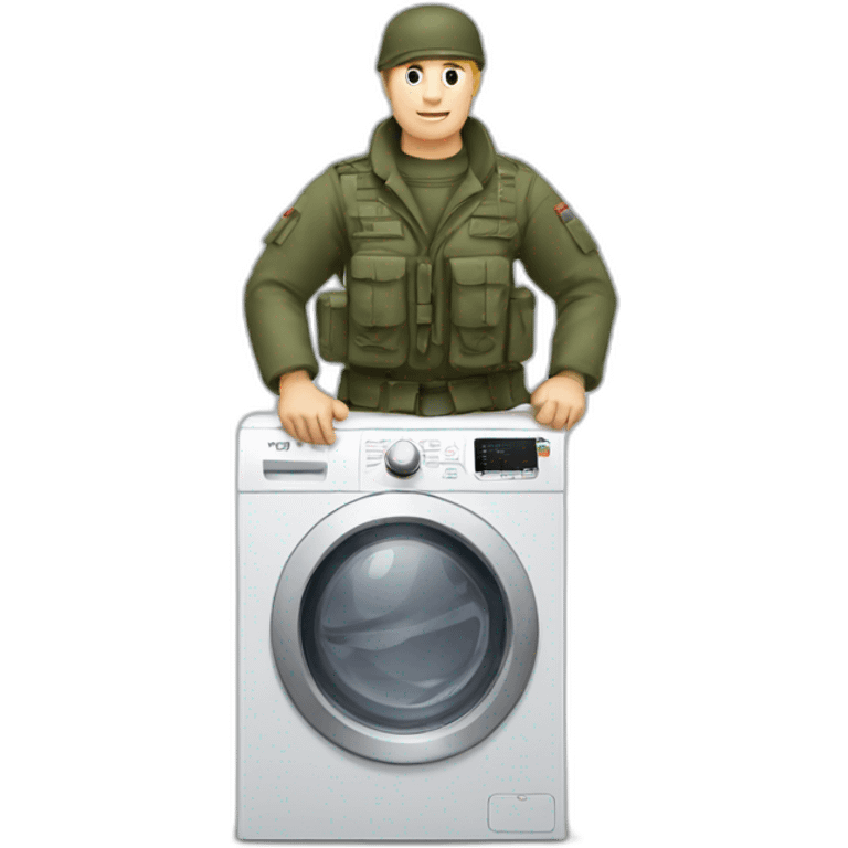 russian soldier carrying washing machine emoji