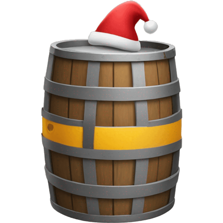 Construction barrel with Christmas decorations  emoji