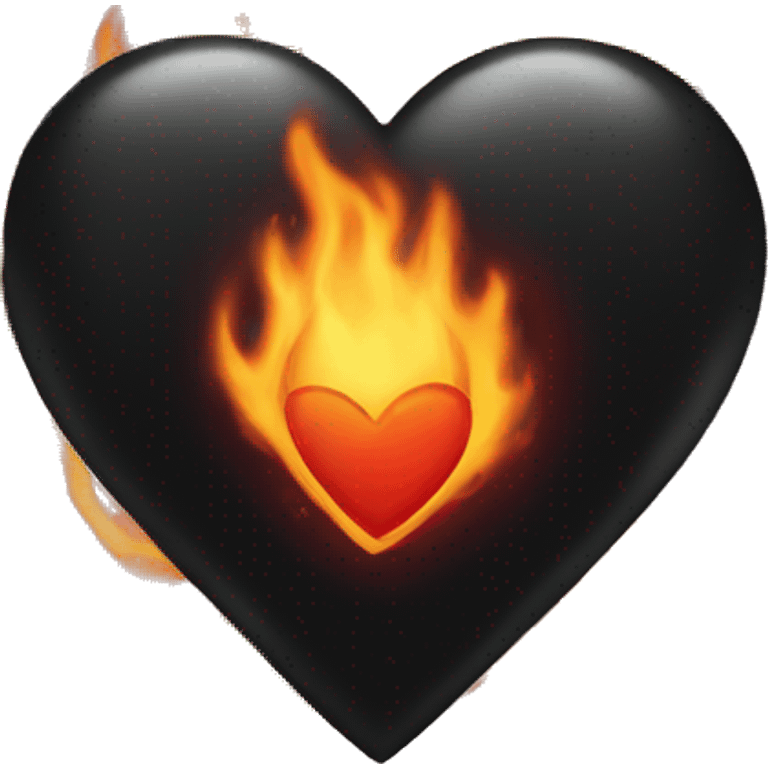 Black heart on fire emoji