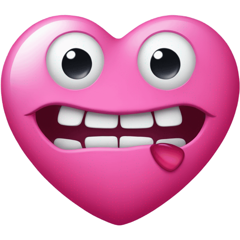 Mouth dropping emoji with pink heart eyes emoji