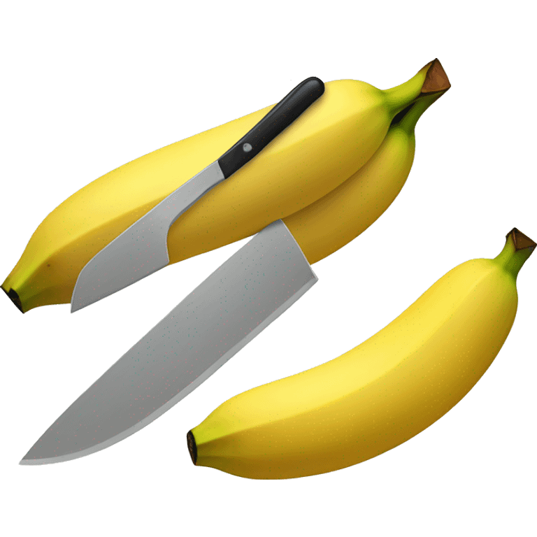 a banana being cut by a knife emoji