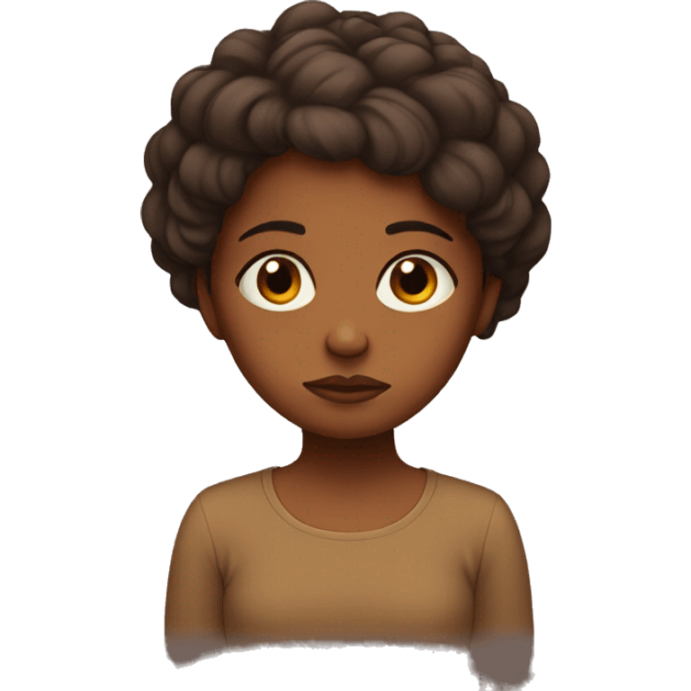 sad brown girl emoji