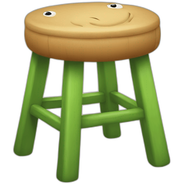 Stool with the image of a frog emoji