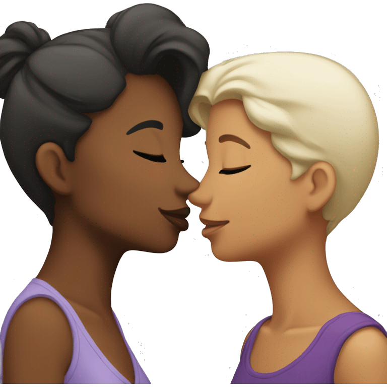 three lesbians kissing emoji