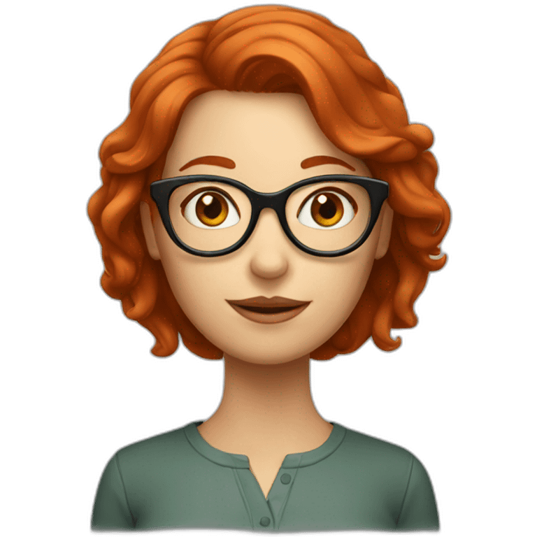 Redhead women with glasses  emoji