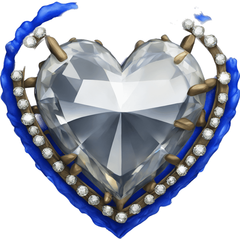 a royal blue heart with a diamond emoji