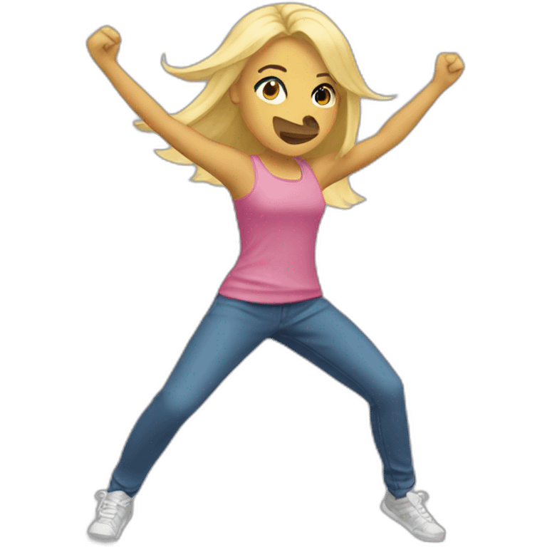 Fille blonde qui dab emoji