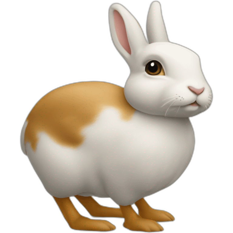 Un petit lapin qui monte sur une poule emoji