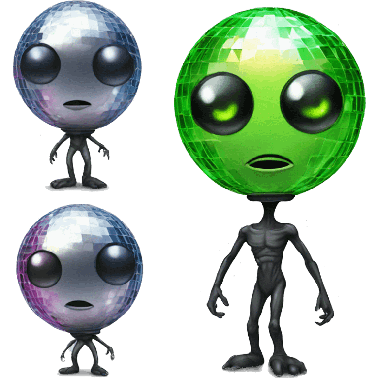 Disco ball alien emoji