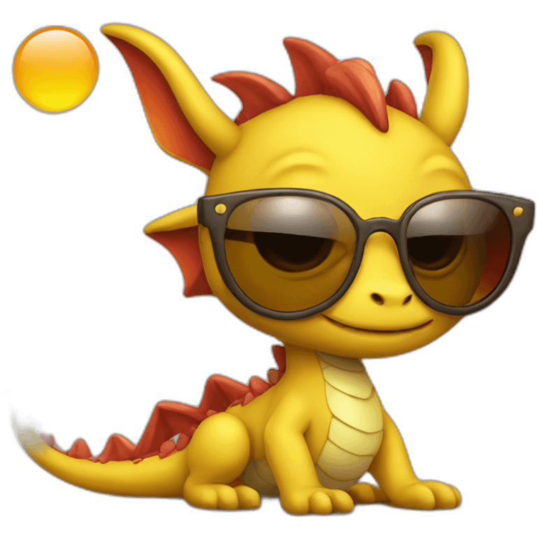 Little Dragon with sunglass and with out emoji