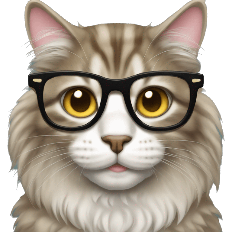 Mainecoon cat with glasses emoji